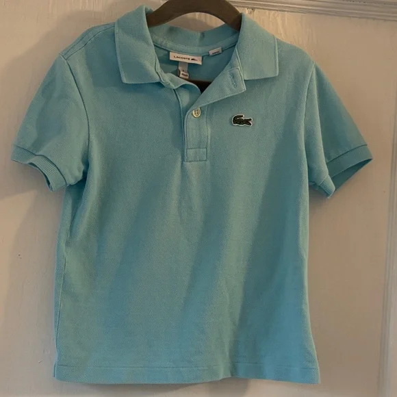 Lacoste Kids Pique Polo Duo in Light Blue & Light Green - Picture 4 of 8